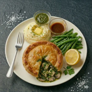 Chicken and mushroom pie